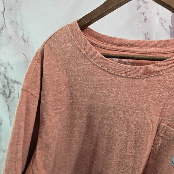 Carhartt T Shirt Mens 2XL T Orange Pocket Loose Fit Tee Short Sleeve Heathered - Picture 2 of 11
